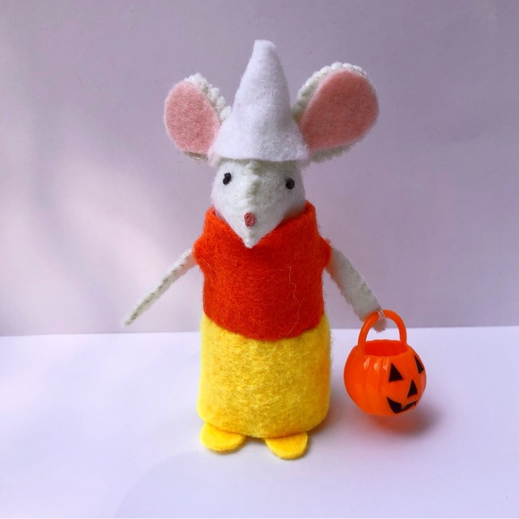 Handmade Other - Candy Corn costume felt mouse art doll Halloween trick treat cake topper